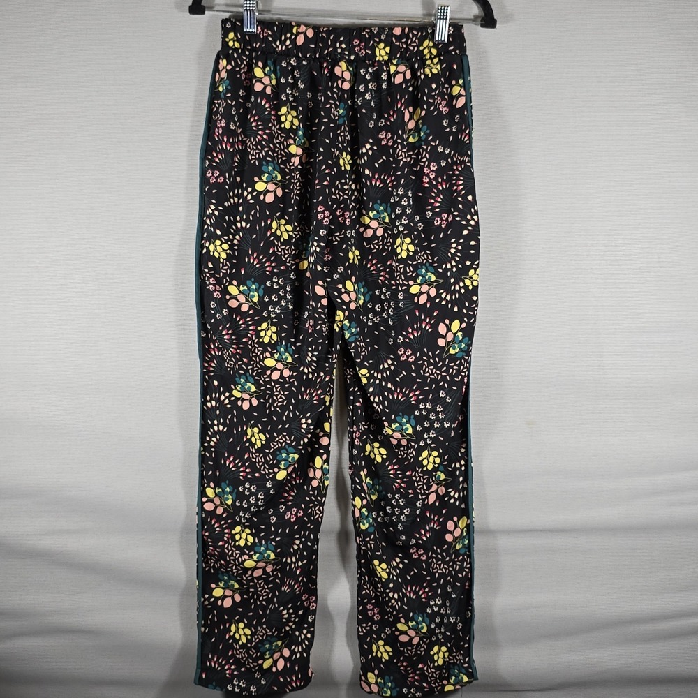 Lulus Women's Size M Bkack Floral Bloom Print Satin Straight -Leg Pants - Picture 2 of 10